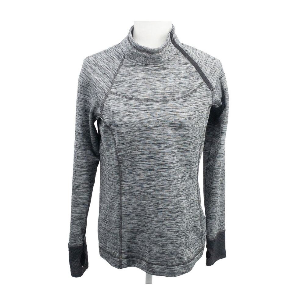 Eddie Bauer Womens Gray 1/4 Zip Athletic Pullover Small Thumbholes